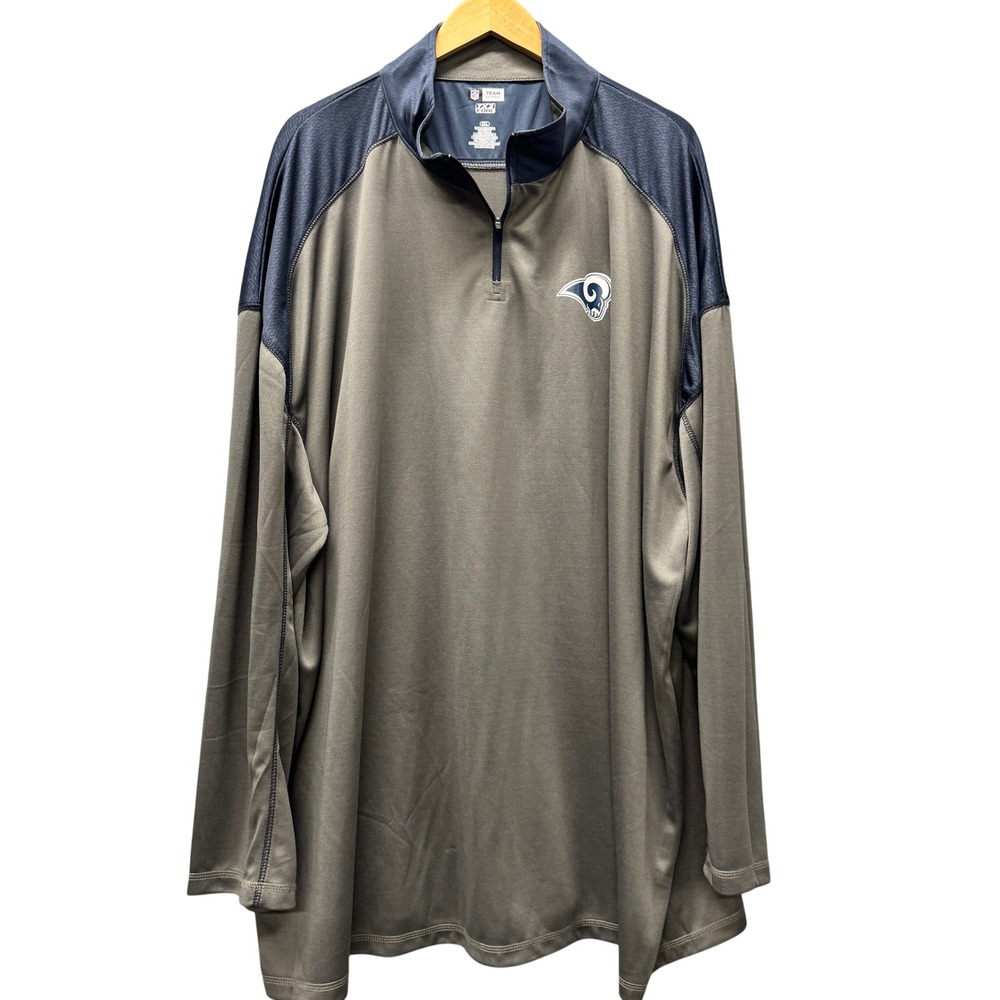 Los Angeles Rams 1/4 Zip Mens 5XL TX3 Cool Gray Blue‎ Pullover NFL Team Apparel